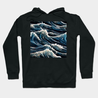 Waves in digital oil paiting Hoodie